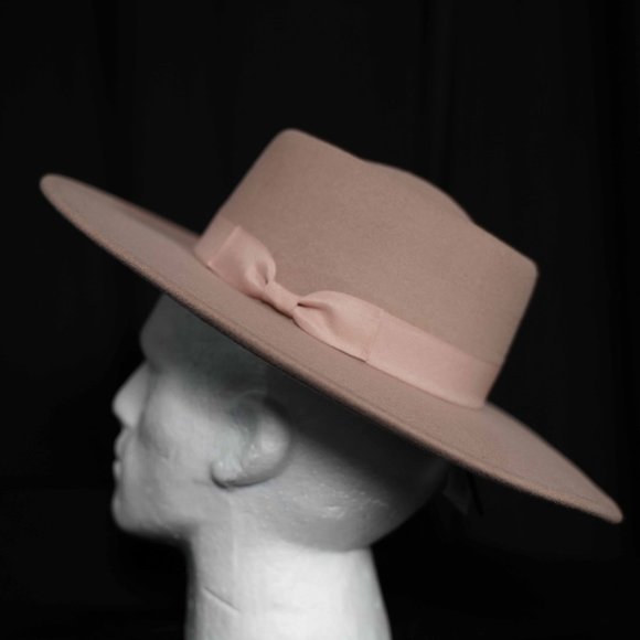 Camel Wide Brim Fedora Boater Hat - Picture 4 of 6